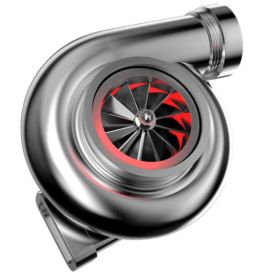 Turbocharger assembly shown as a parts catalog illustration